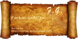 Farkas Gréta névjegykártya